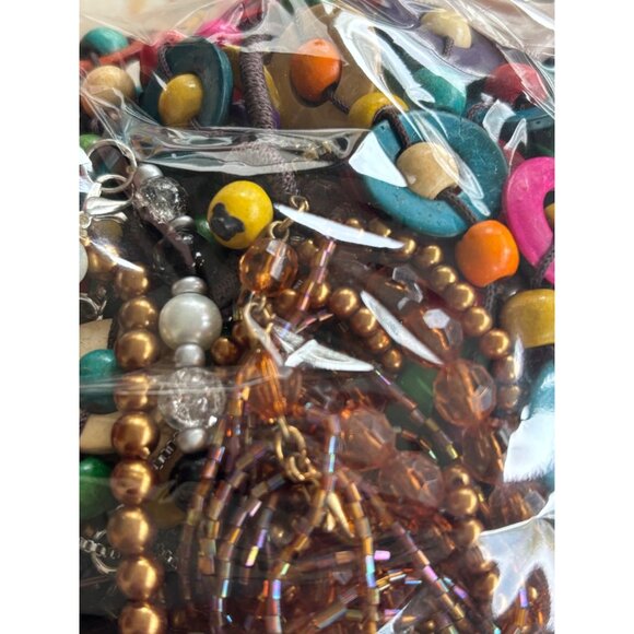 Mixed Jewelry Lot For Art & Craft Beads & Chains 3 Lbs 8 Oz Assorted Colors & Ma - Picture 7 of 13